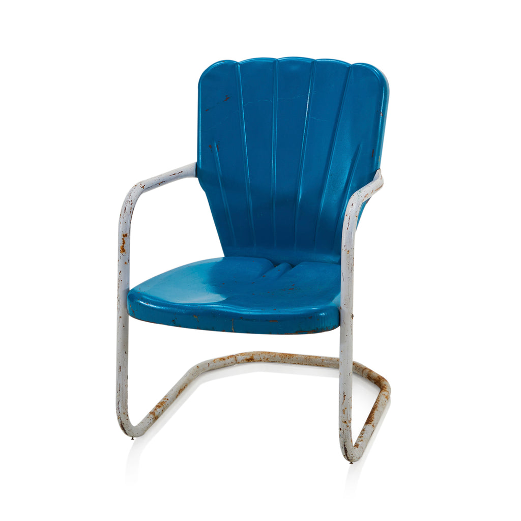 Blue Metal Rustic Chair