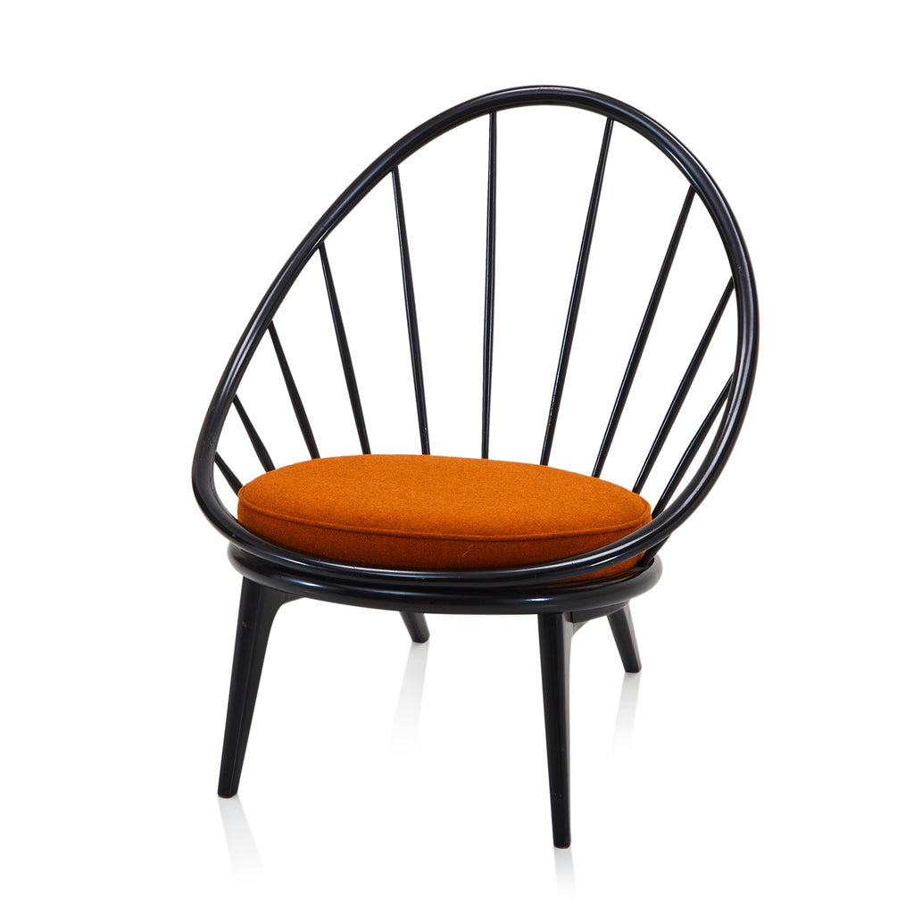 Black & Orange Round Spindle Back Lounge Chair