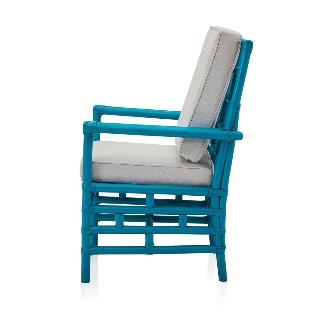 Blue Bamboo Arm Chair