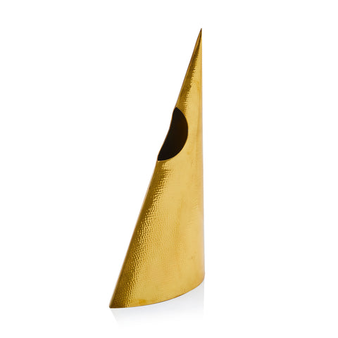 Large Golden Pointy Triangle Sculpture