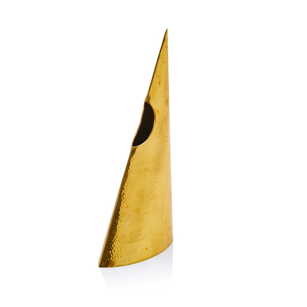 Medium Golden Pointy Triangle Sculpture