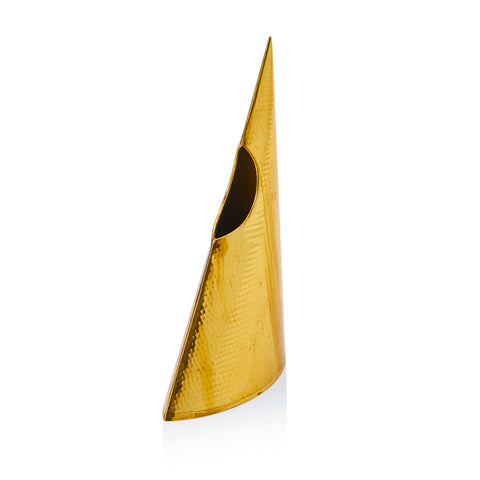 Small Golden Pointy Triangle Sculpture