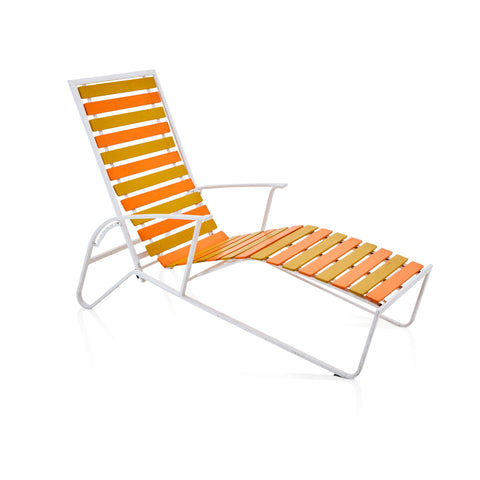 Orange and Olive Outdoor Chaise Lounger