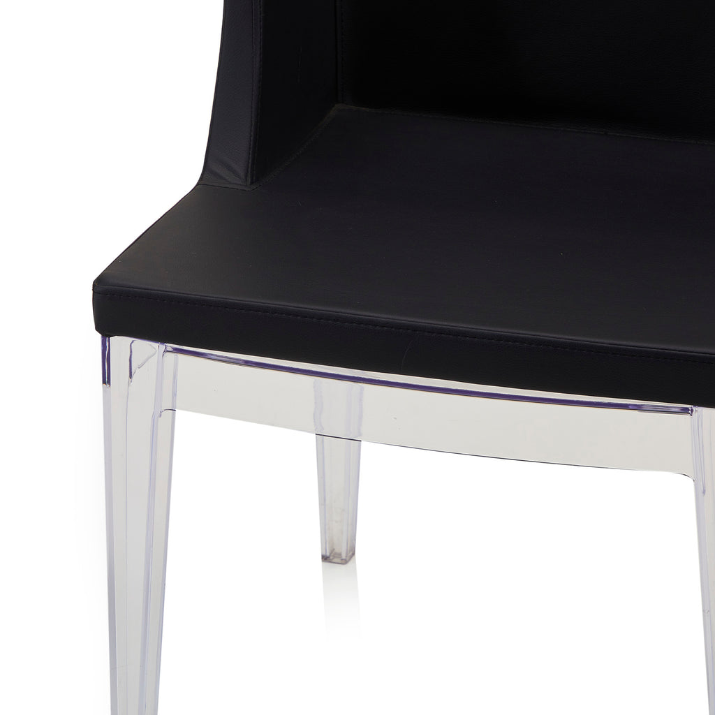 Black & Lucite Low Back Side Chair