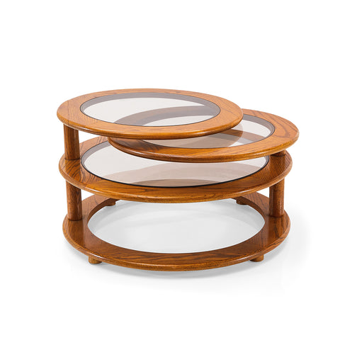 Wood Multi-Tier Rings Coffee Table
