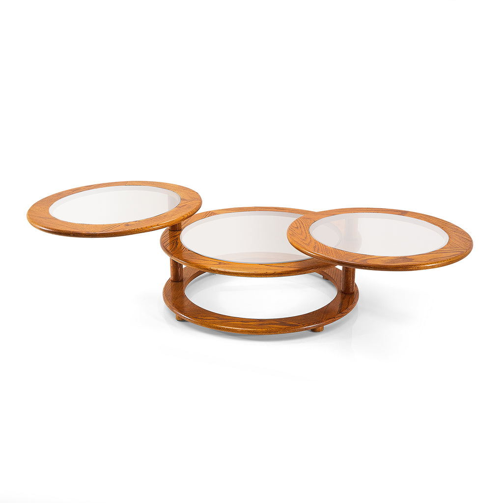 Wood Multi-Tier Rings Coffee Table