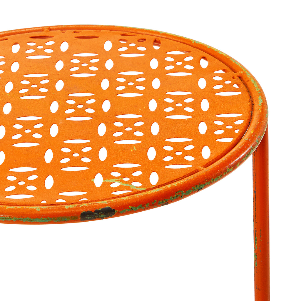 Orange Metal Side Table