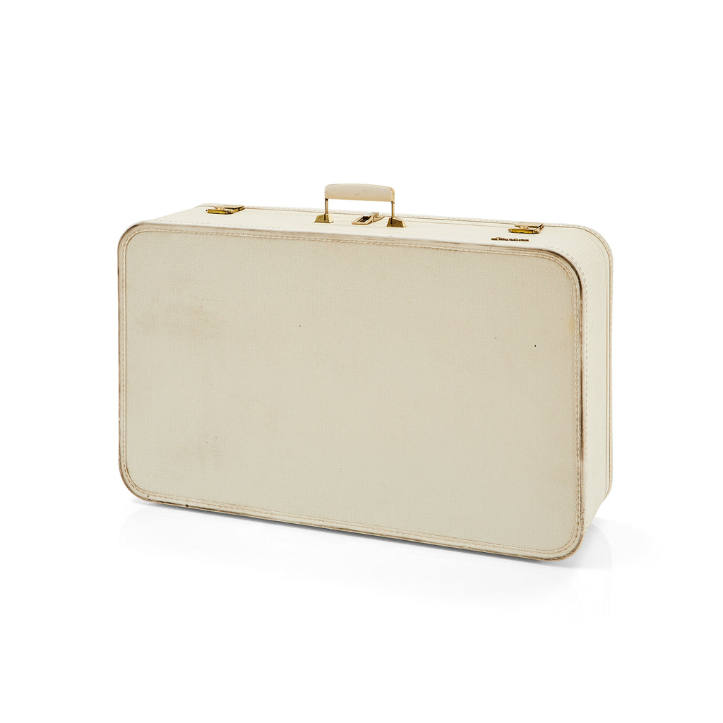 Large White Leather Starline Suitcase