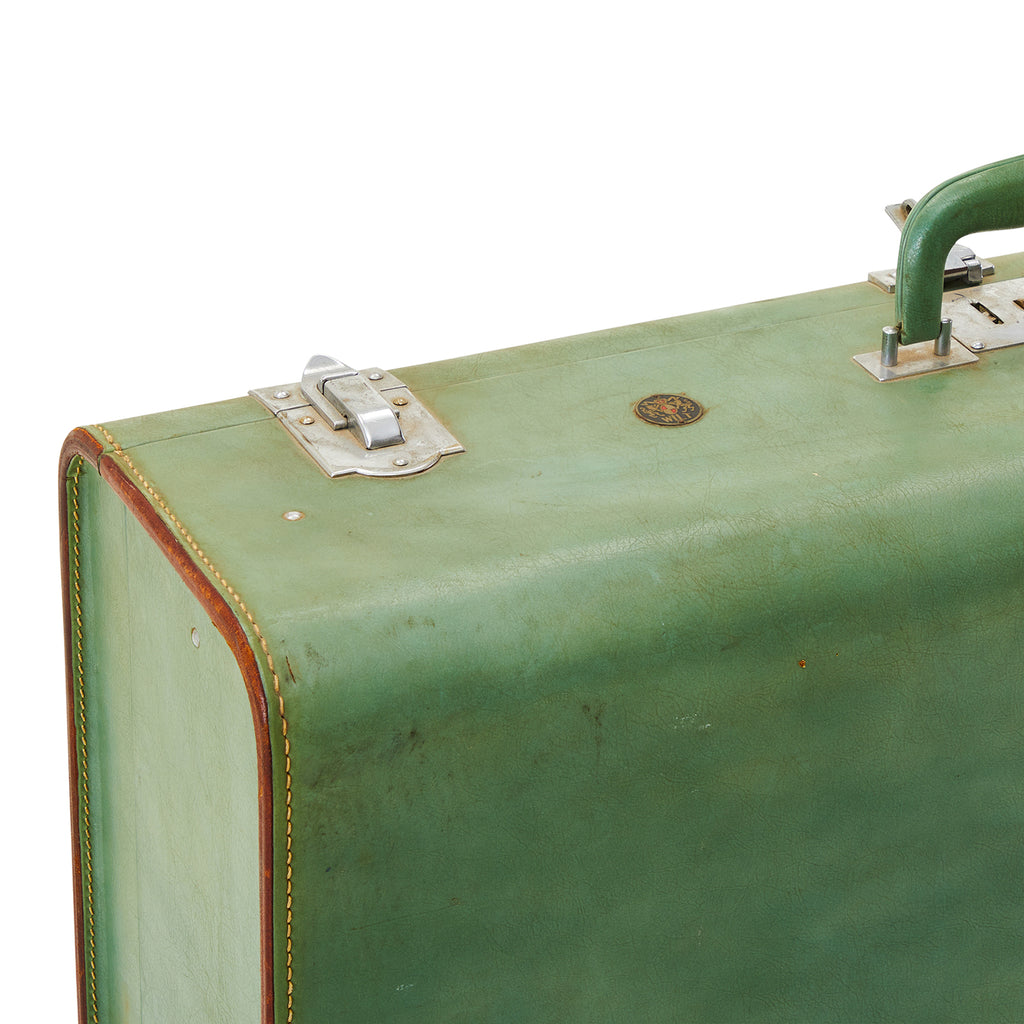 Green Large Leather Suitcase