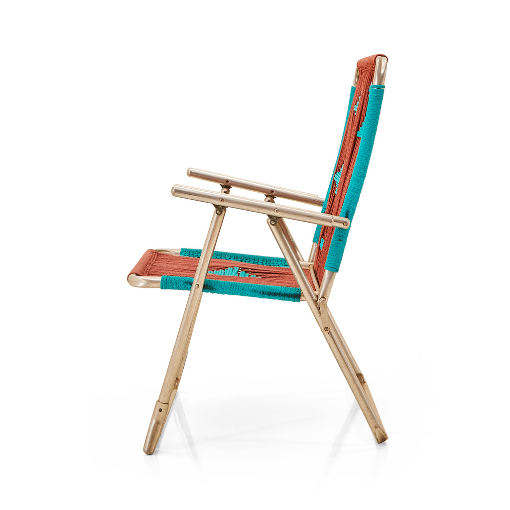 Orange & Blue Rope Southwestern Folding Lawn Chair