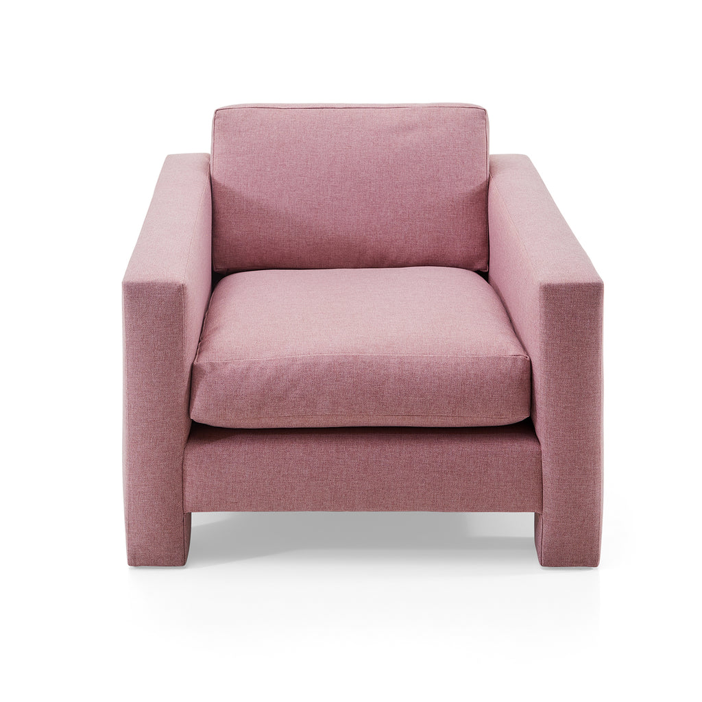 Pink Mauve Square Contemporary Armchair