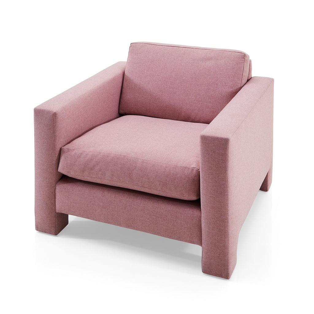 Pink Mauve Square Contemporary Armchair