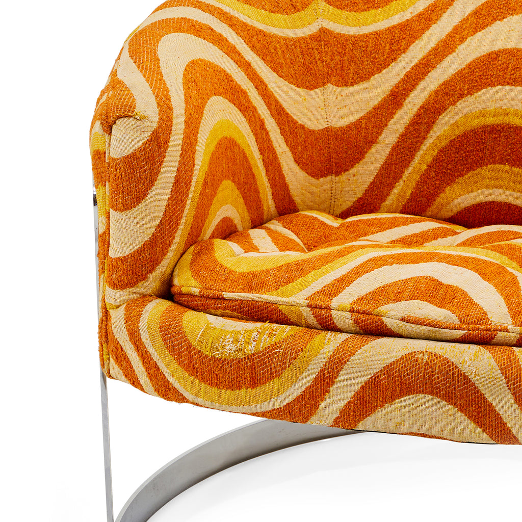 Orange Swirly 70's Armchair