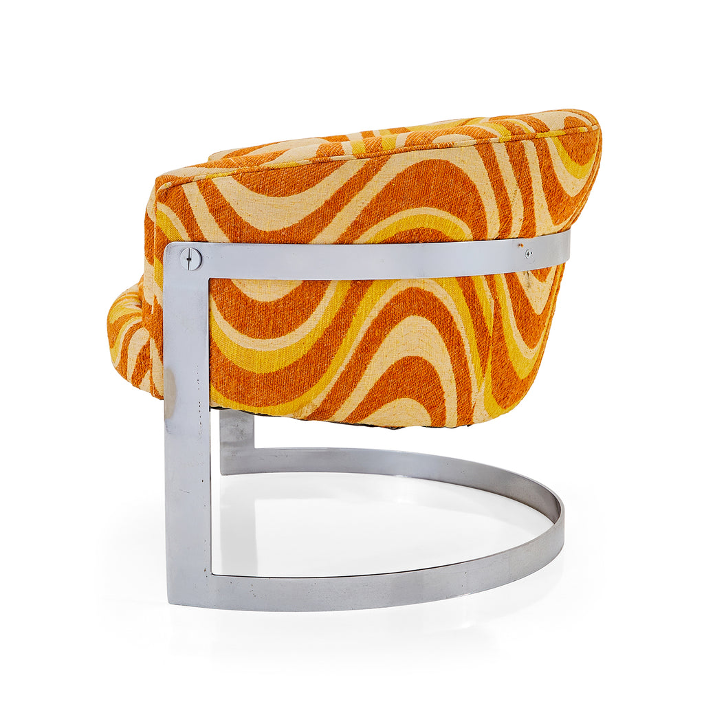 Orange Swirly 70's Armchair
