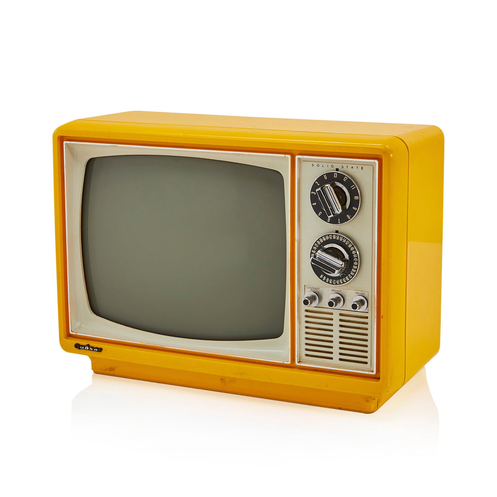 Yellow Plastic Quasar 1970s Color TV