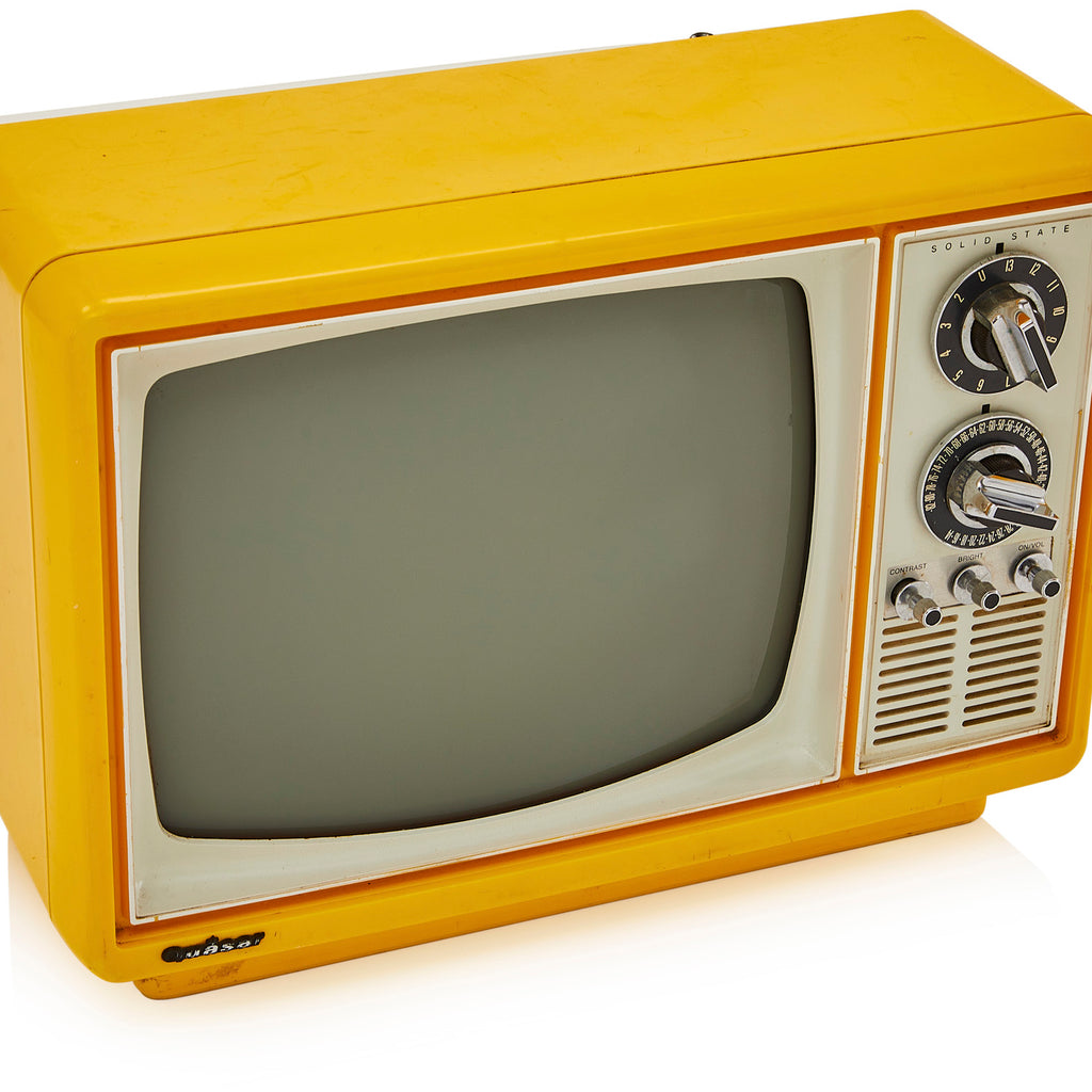 Yellow Plastic Quasar 1970s Color TV