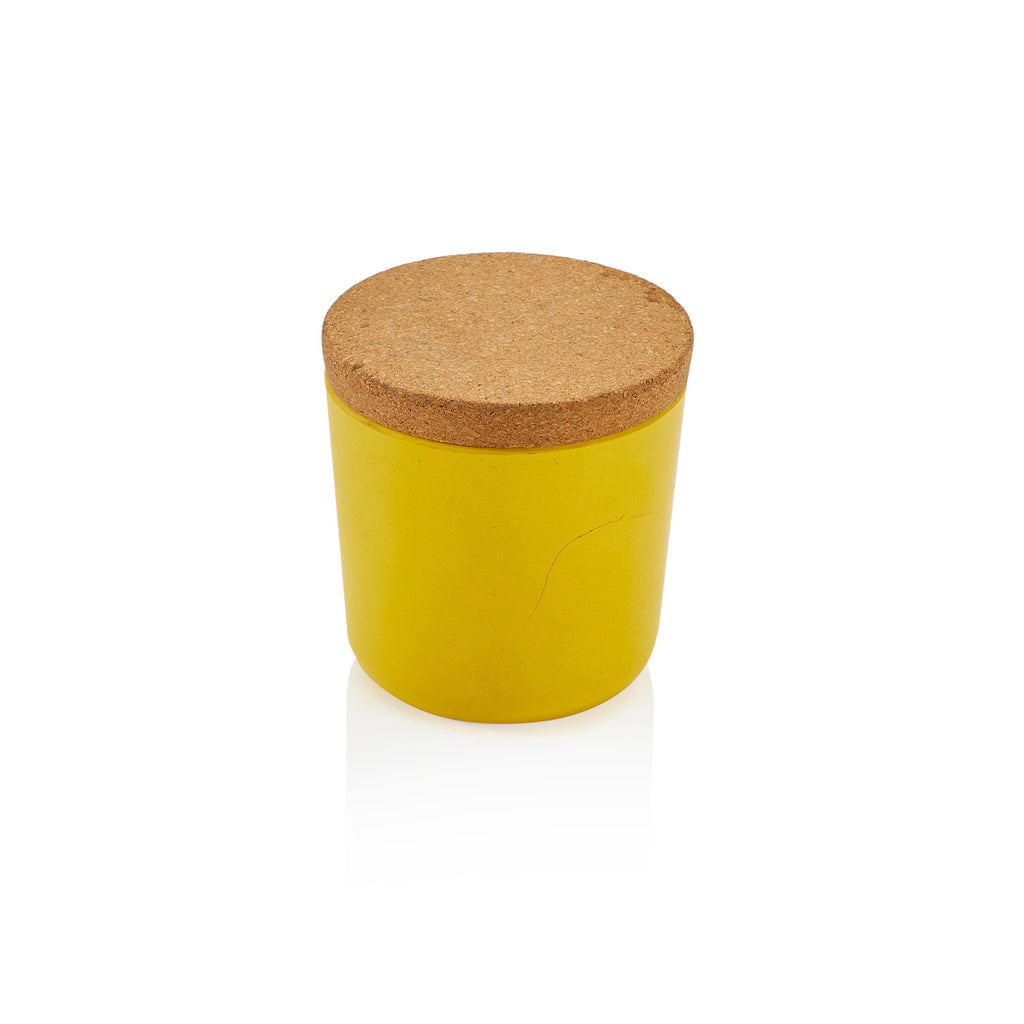 Yellow Plastic Pot with Cork Lid Small (A+D)