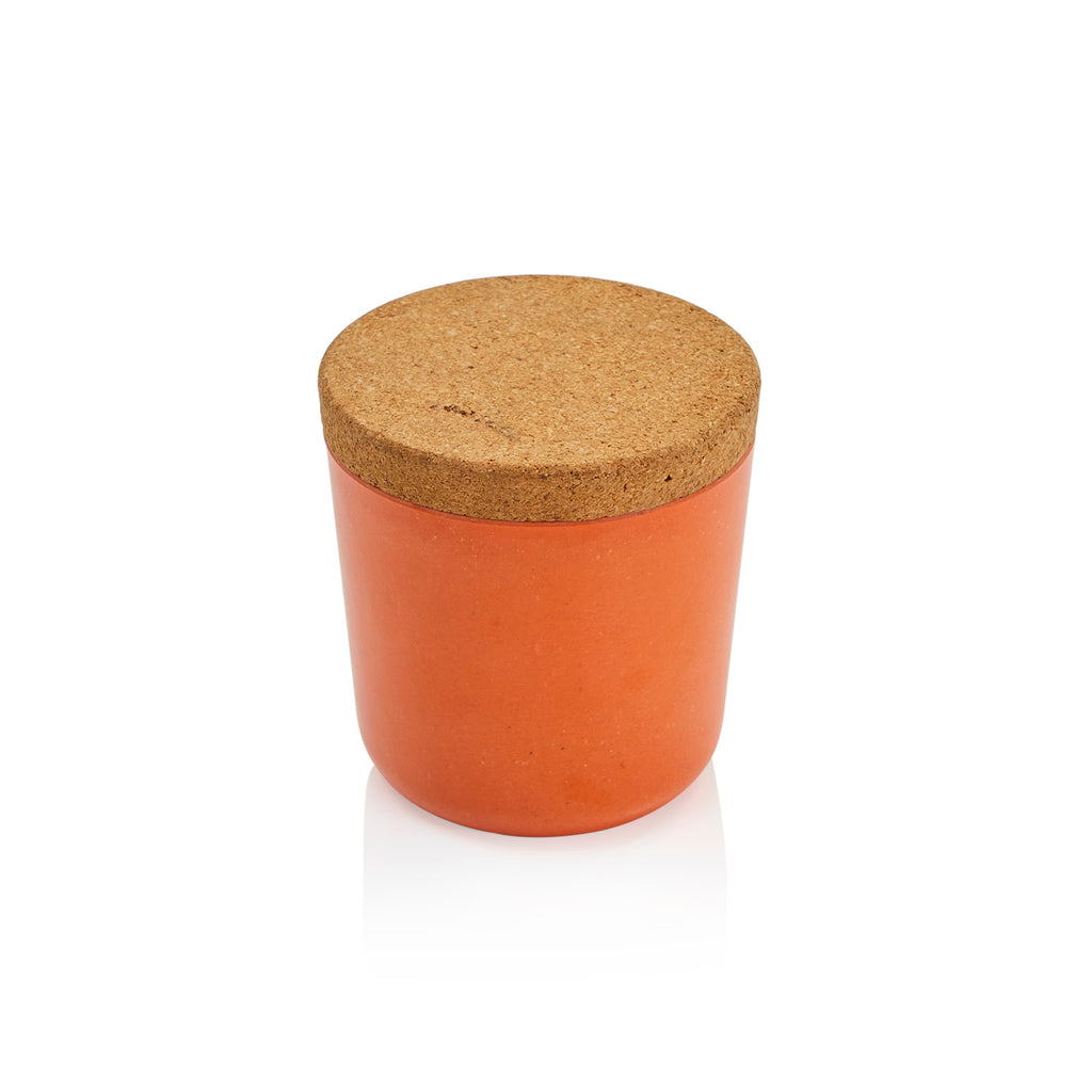 Orange Plastic Container with Cork Lid Small (A+D)