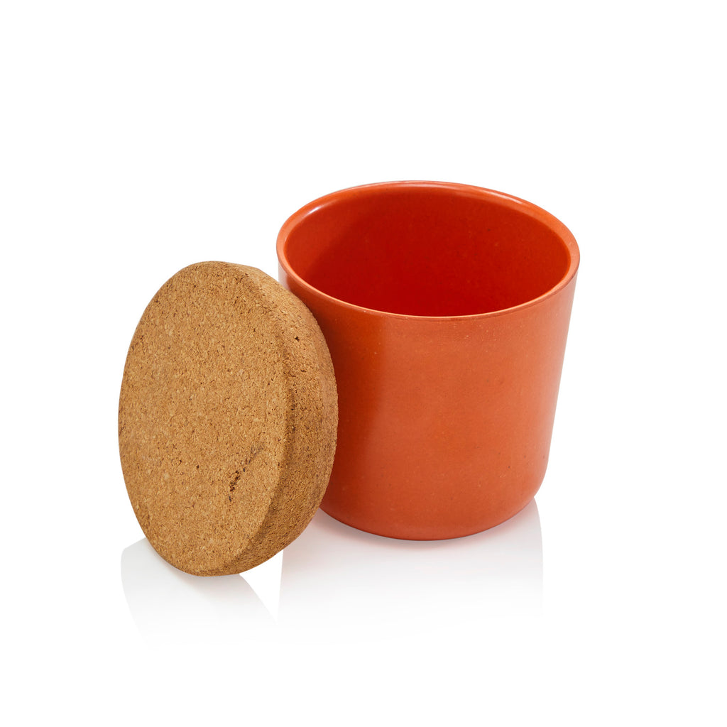 Orange Plastic Container with Cork Lid Small (A+D)
