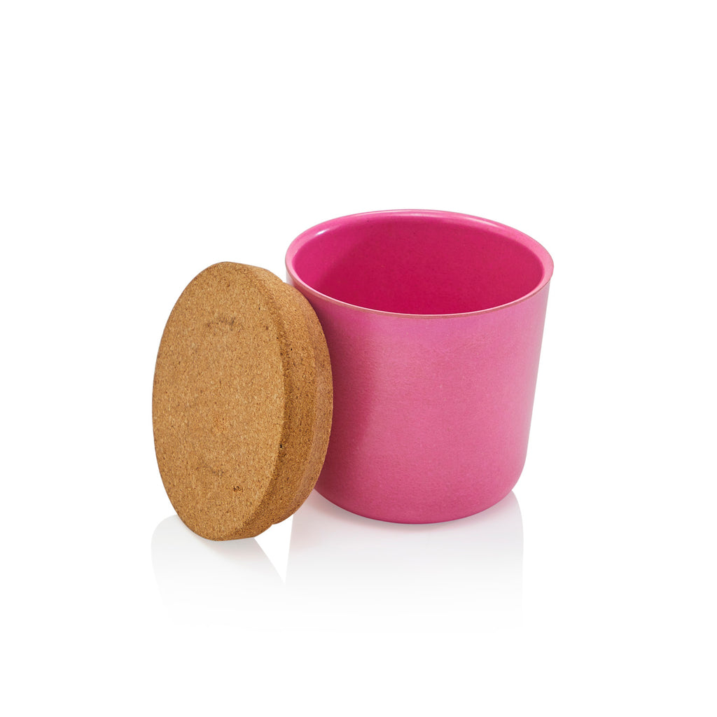 Pink Plastic Pot with Cork Lid Small (A+D)