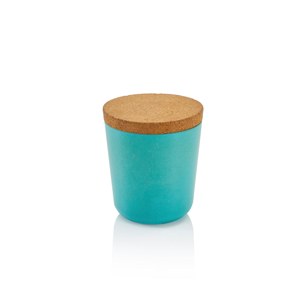 Blue Aqua Plastic Pot Canister with Cork Lid Medium (A+D)