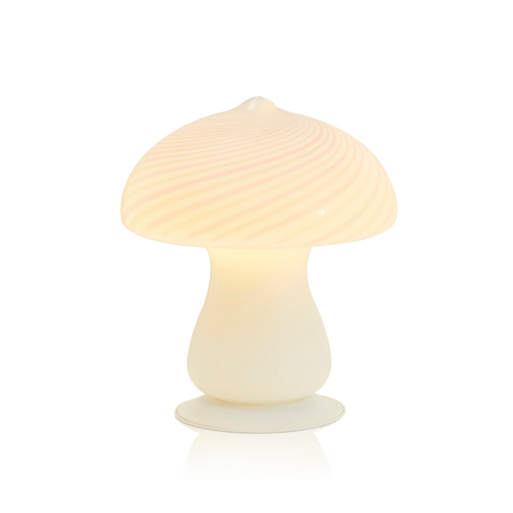 White Glass Mushroom Table Lamp