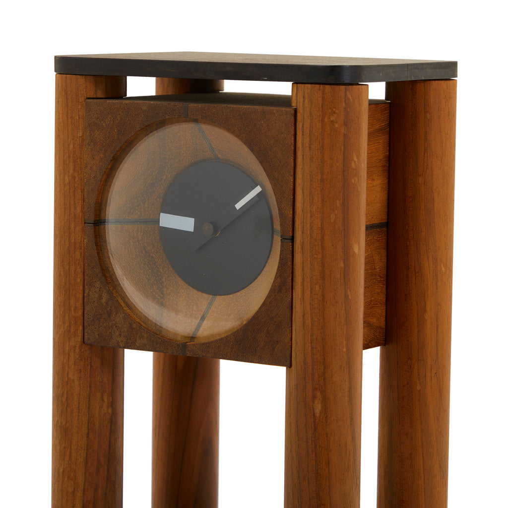 Wood Pillars Modern Table Clock