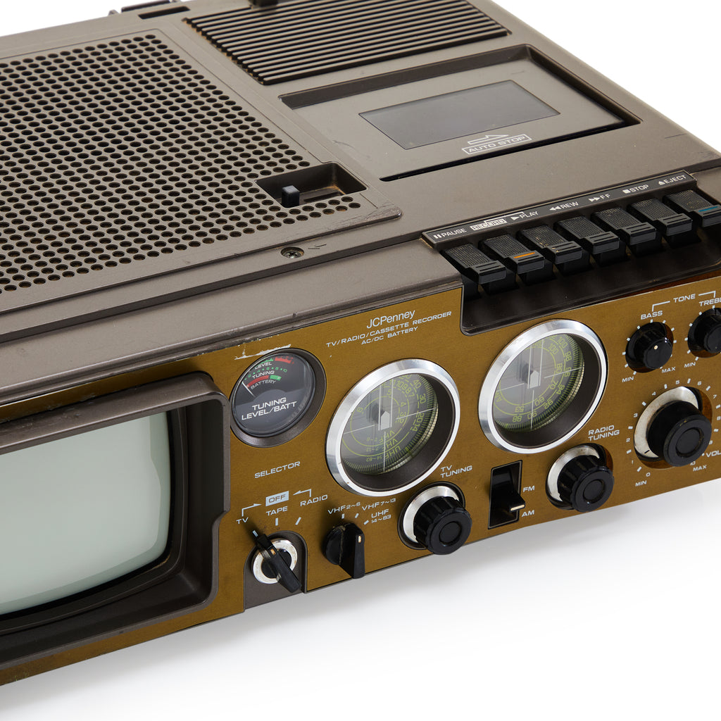 Brown Vintage JC Penny Portable Television / Radio