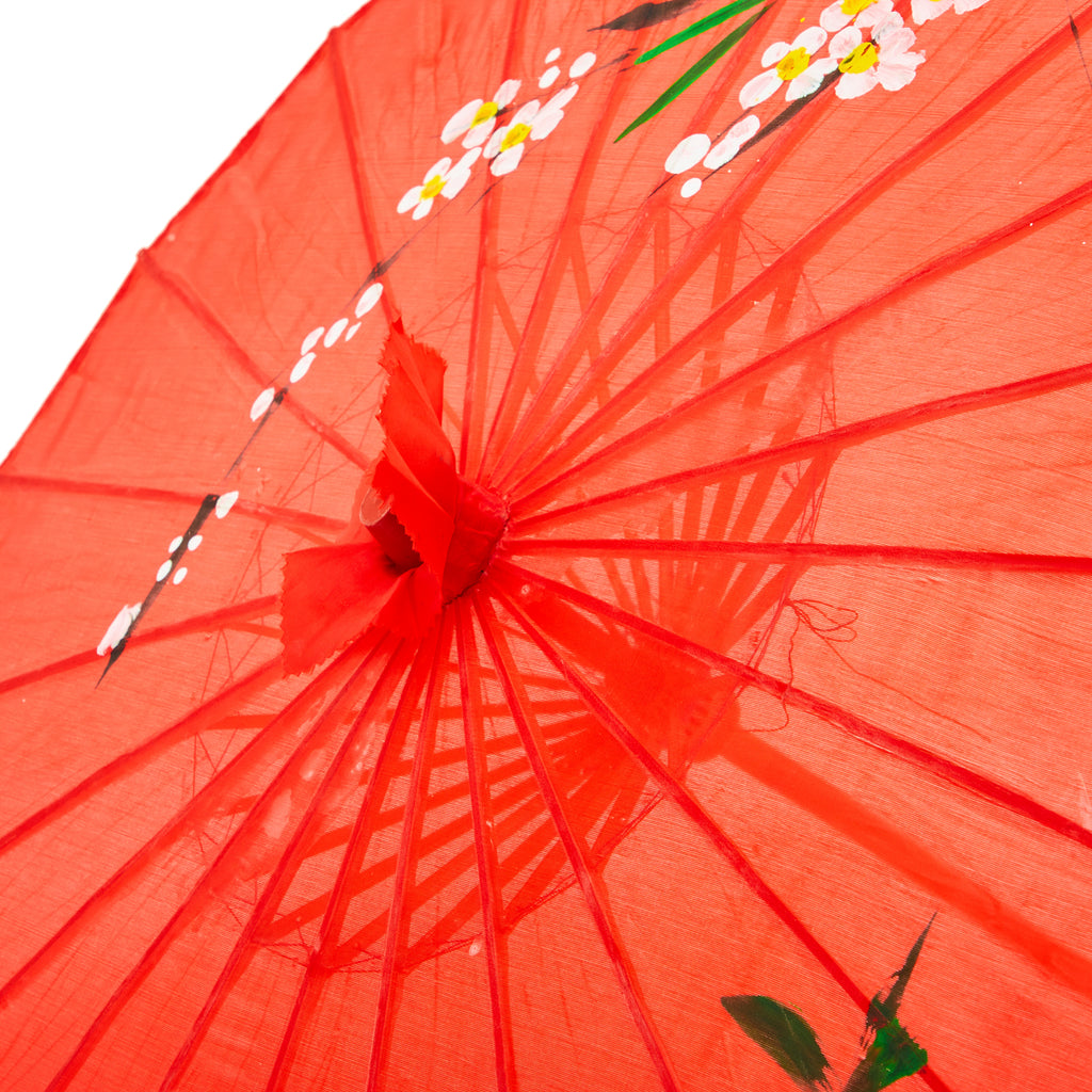 Red Asian Floral Parasol (A+D)