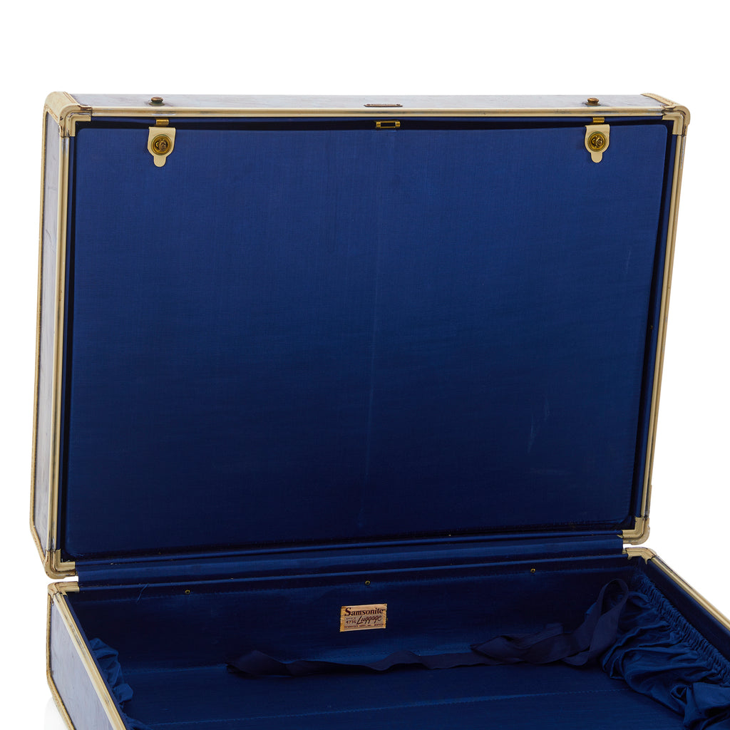 Blue & White Samsonite Large Suitcase
