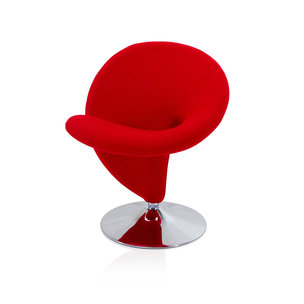 Red Fabric Swirl Chair