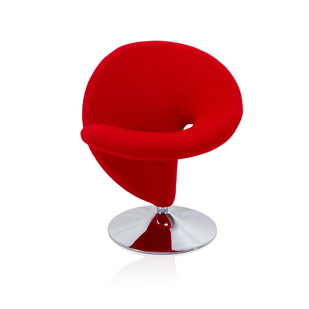 Red Fabric Swirl Chair