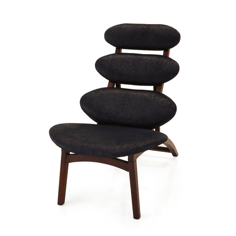 Black 4-Pad Modern Lounge Chair