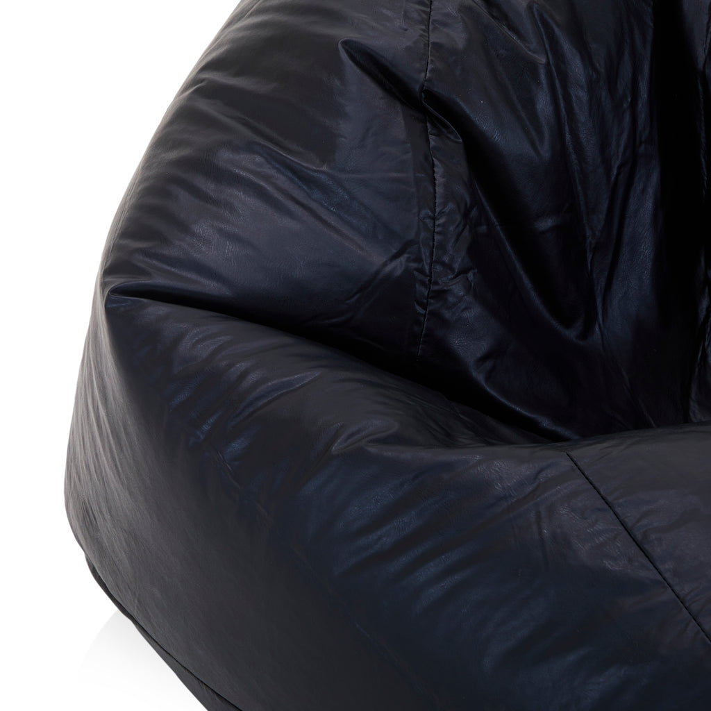 Black Vinyl Bean Bag Chair
