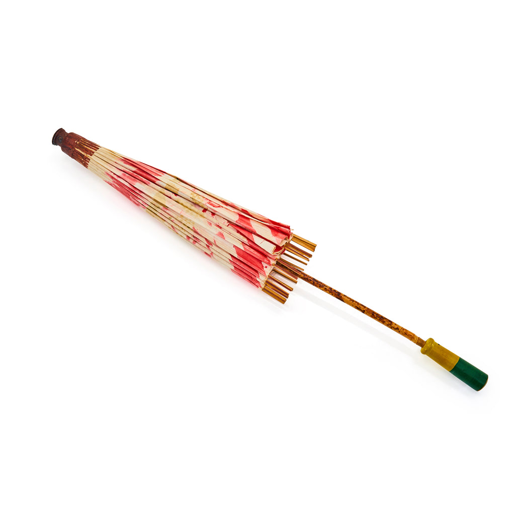 Red & White Asian Floral Parasol (A+D)