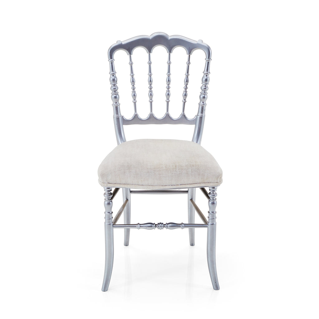 Silver & White Neo Classical Dining Chair