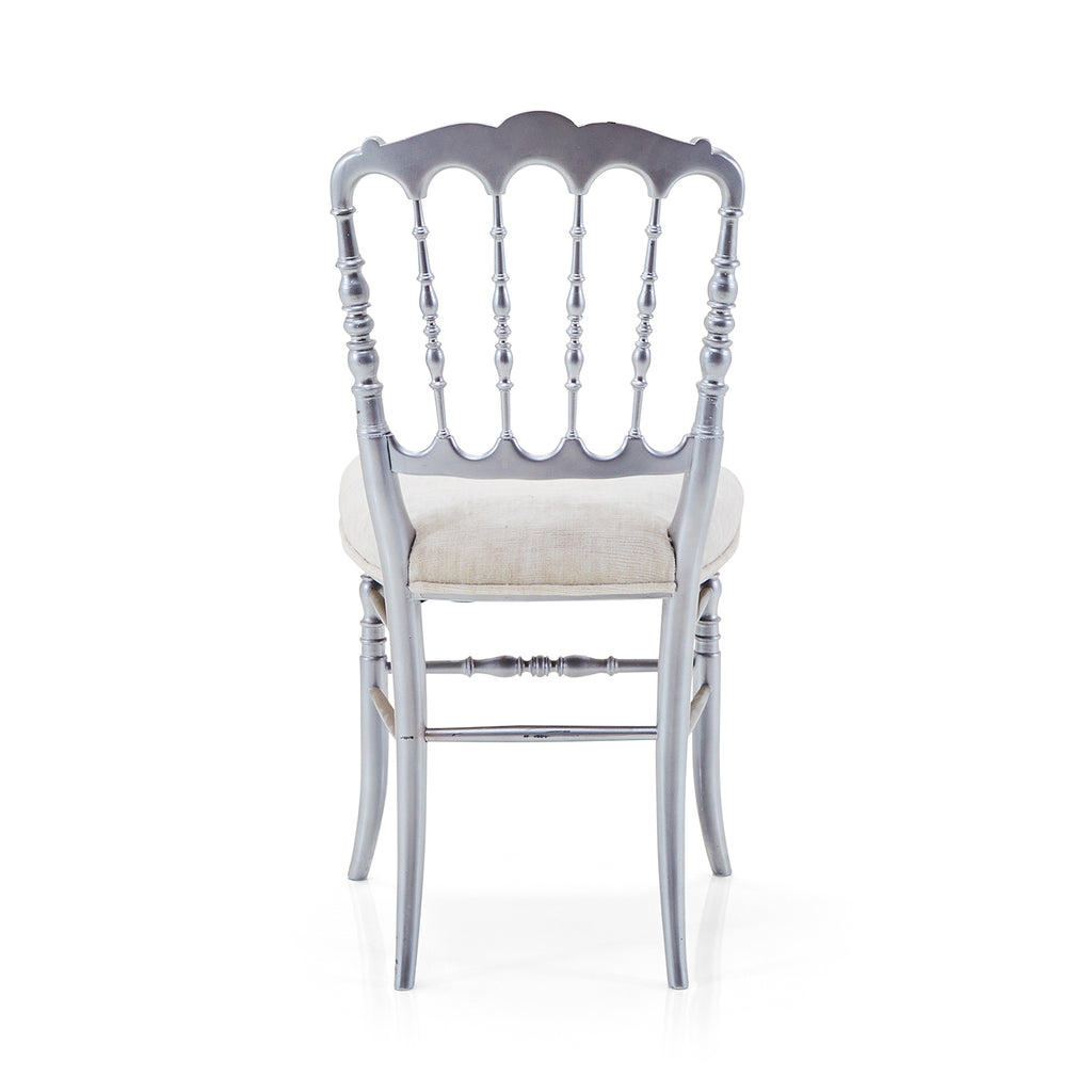 Silver & White Neo Classical Dining Chair
