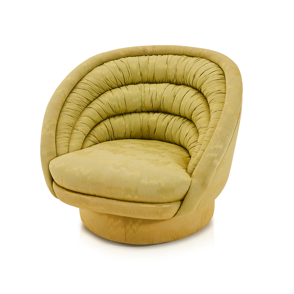 Green Olive Gathered Satin Lounge Chair