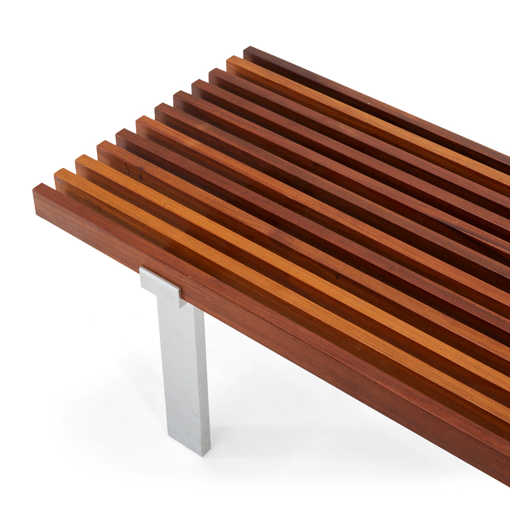 Wood Slatted Case Study Museum Bench