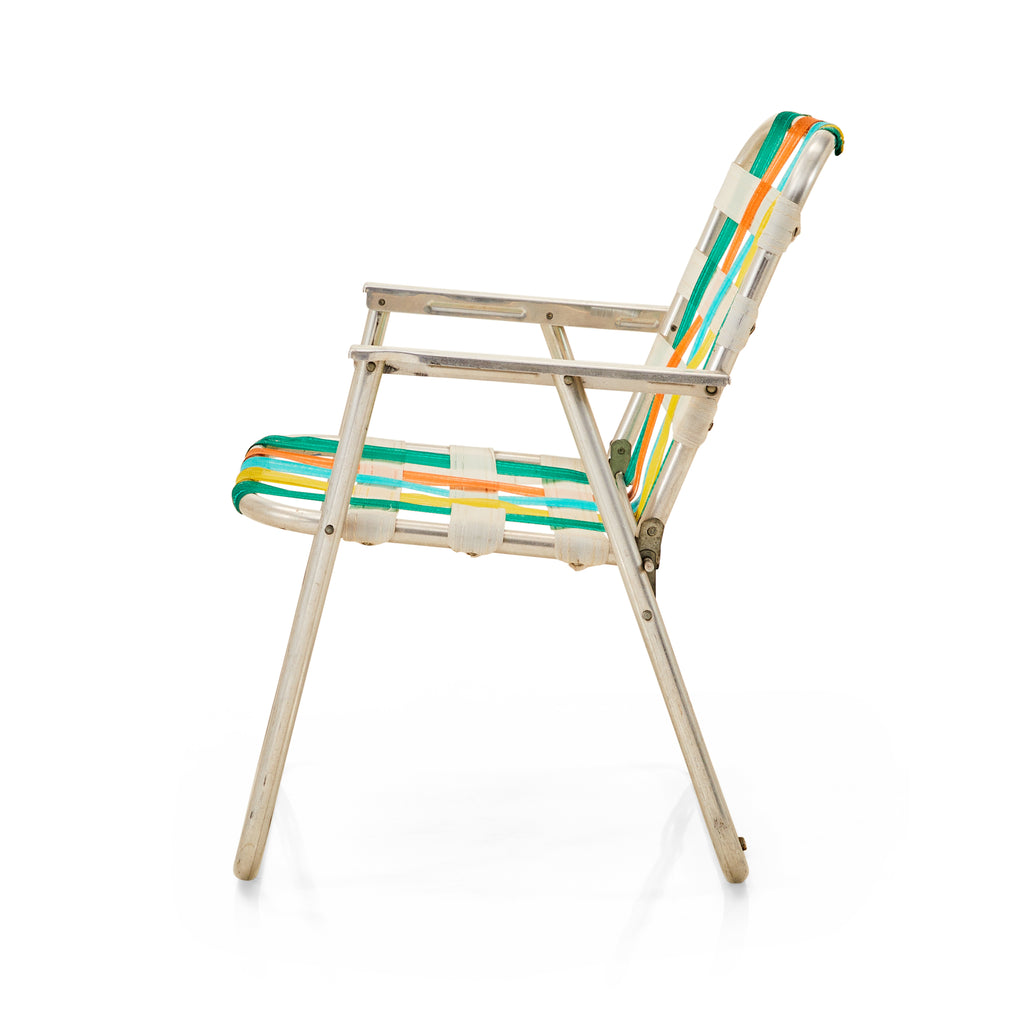 Green, Yellow & Orange Folding Metal Lawn Chair