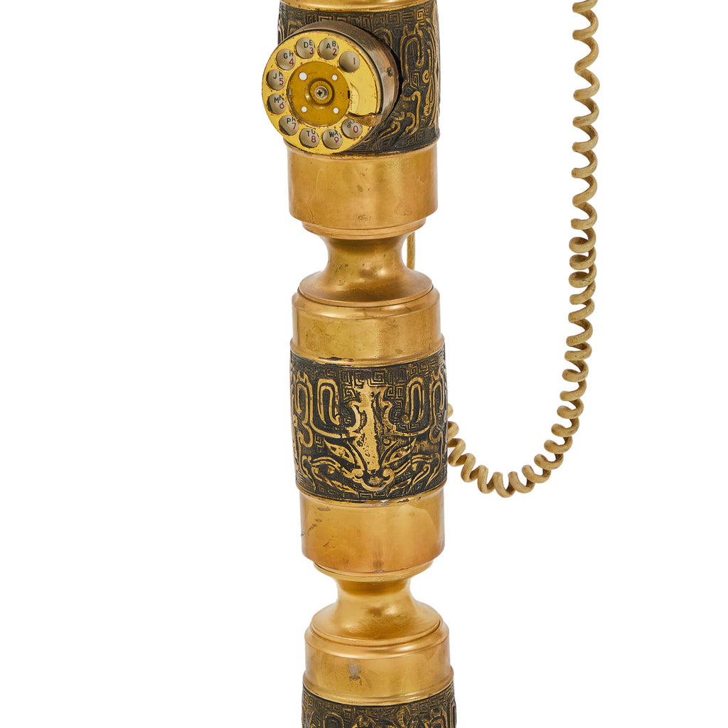 Antique Standing Gold Rococo Rotary Phone