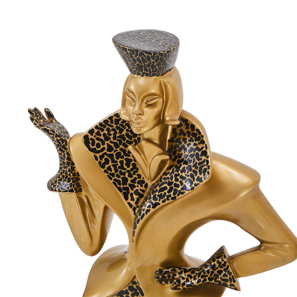 Gold Statue of Cheetah Woman