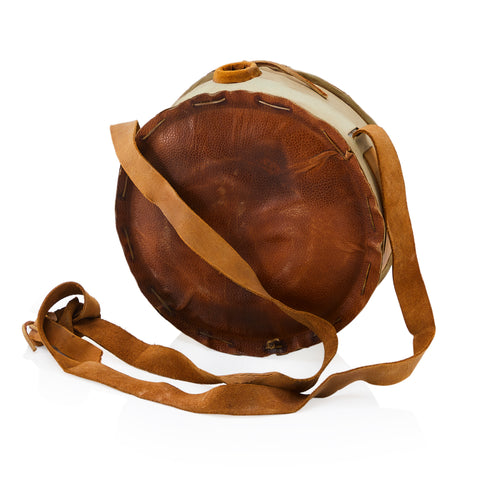 Brown & White Leather Canteen