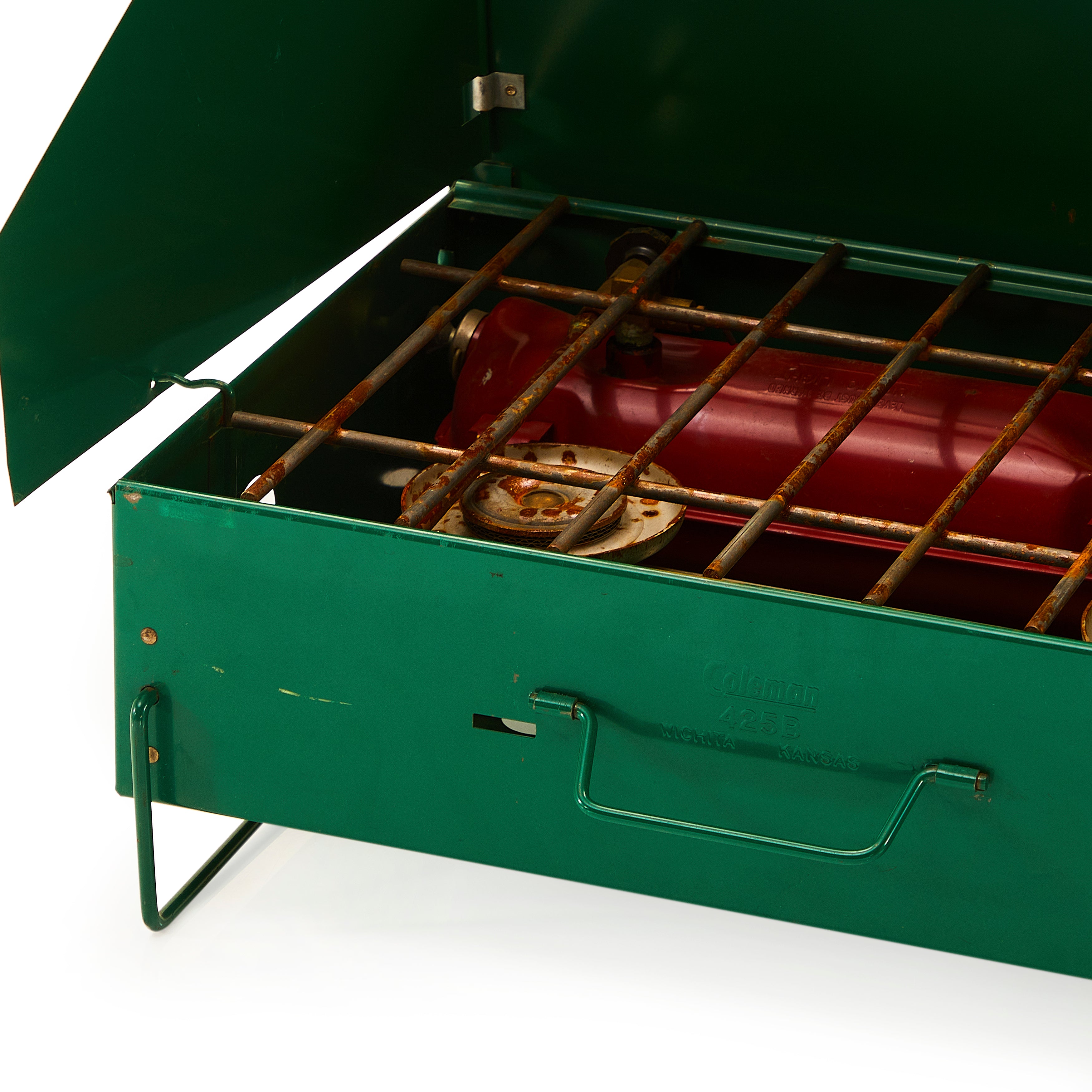 Green Metal Coleman Folding Camping Stove Gil Roy Props