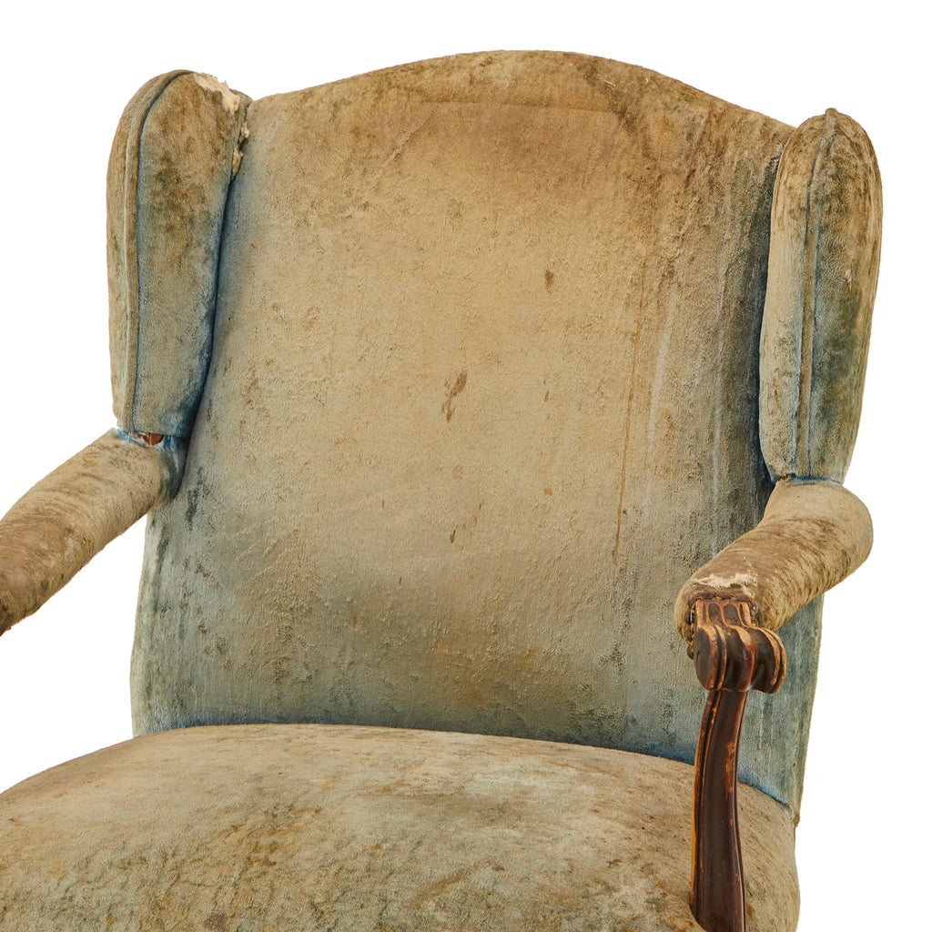 Green Distressed Vintage Armchair