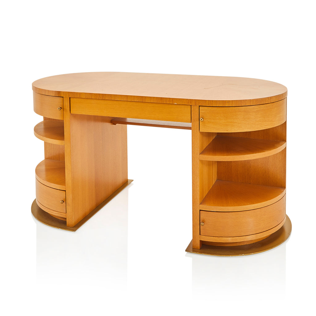 Light Wood Oval Desk