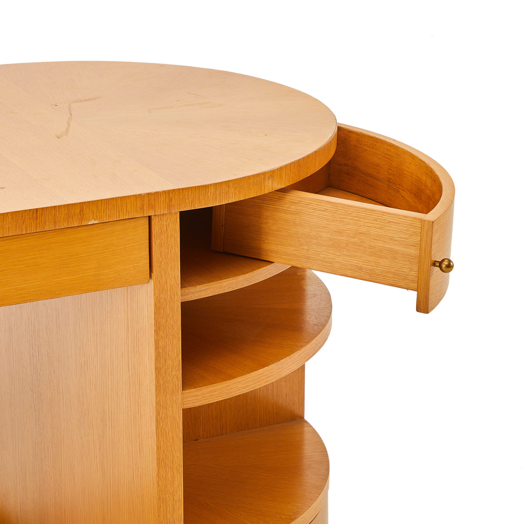 Light Wood Oval Desk