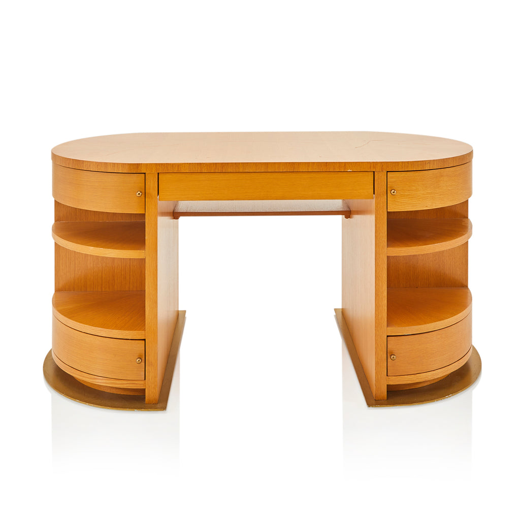 Light Wood Oval Desk