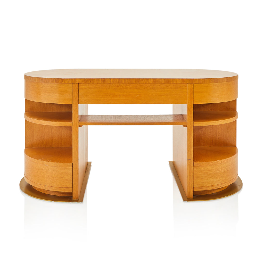 Light Wood Oval Desk