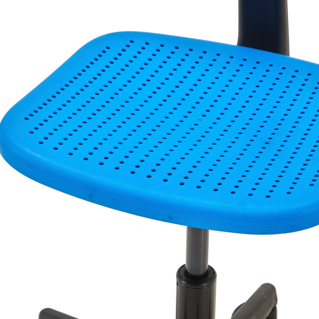Blue & Black Plastic Swivel Chair